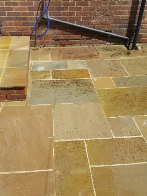 Before Patio Cleaning in Cheshunt, Herts